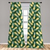 image:imageAmbesonne Animals Curtains Urban Jungle Themed Modern Boho Detail Roundy Fox Elephant Tiger Print Window Treatments 2 Panel Set for Living Room Bedroom Pair of  28 x 63 Dark Orange Teal BeigeGreen Fern