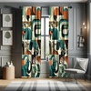 image:imageAmbesonne Animals Curtains Urban Jungle Themed Modern Boho Detail Roundy Fox Elephant Tiger Print Window Treatments 2 Panel Set for Living Room Bedroom Pair of  28 x 63 Dark Orange Teal BeigeDark Orange Teal Beige