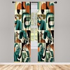 image:imageAmbesonne Animals Curtains Urban Jungle Themed Modern Boho Detail Roundy Fox Elephant Tiger Print Window Treatments 2 Panel Set for Living Room Bedroom Pair of  28 x 63 Dark Orange Teal BeigeDark Orange Teal Beige