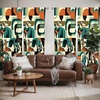 image:imageAmbesonne Animals Curtains Urban Jungle Themed Modern Boho Detail Roundy Fox Elephant Tiger Print Window Treatments 2 Panel Set for Living Room Bedroom Pair of  28 x 63 Dark Orange Teal BeigeDark Orange Teal Beige