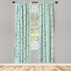 image:imageAmbesonne Animals Curtains Urban Jungle Themed Modern Boho Detail Roundy Fox Elephant Tiger Print Window Treatments 2 Panel Set for Living Room Bedroom Pair of  28 x 63 Dark Orange Teal BeigeSky Blue Mustard