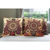 image:imageAmbesonne Antique Throw Pillow Cushion Cover Thai Culture Vector Abstract Background Flower Pattern Design Art Illustration Print Decorative Square Accent Pillow Case 24 X 24 RubyBurnt Orange and Raspberry