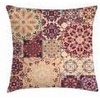 image:imageAmbesonne Antique Throw Pillow Cushion Cover Thai Culture Vector Abstract Background Flower Pattern Design Art Illustration Print Decorative Square Accent Pillow Case 24 X 24 RubyDried Rose Ivory