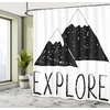image:imageAmbesonne Birds Shower Curtain Cheerful Happy Birds Singing on Lively Tree Branches with Colorful Spring Leaves Cloth Fabric Bathroom Decor Set with Hooks 69 W x 70 L Eggshell MulticolorBlack White