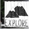image:imageAmbesonne Birds Shower Curtain Cheerful Happy Birds Singing on Lively Tree Branches with Colorful Spring Leaves Cloth Fabric Bathroom Decor Set with Hooks 69 W x 70 L Eggshell MulticolorBlack White