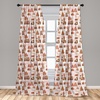 image:imageAmbesonne Candy Cane Curtains Aquarelle Style Sweets Traditional Christmas Festivity Winter Celebrations Window Treatments 2 Panel Set for Living Room Bedroom Pair of  28 x 84 White AquaBlush Cinnamon Brown