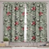 image:imageAmbesonne Christmas Valance and Curtain 3 pcs Set Dreamy Xmas Evening with Snowflakes Leafy Flowers Starry Atmosphere Window Treatments for Kitchen Room Decor 55 x 24 Laurel Green Coral Grey