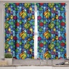 image:imageAmbesonne Christmas Valance and Curtain 3 pcs Set Xmas Globes Closeup Colorful Balls Background Geometric Shapes Window Treatments for Kitchen Room Decor 55 x 36 Apple Green and Multicolor