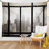image:imageAmbesonne City Tapestry Philadelphia City Rooftop View Through Window Skyline Landmark Rooftop Travel Wide Wall Hanging for Bedroom Living Room Dorm 60 X 40 Grey Black