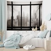 image:imageAmbesonne City Tapestry Philadelphia City Rooftop View Through Window Skyline Landmark Rooftop Travel Wide Wall Hanging for Bedroom Living Room Dorm 60 X 40 Grey Black