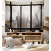 image:imageAmbesonne City Tapestry Philadelphia City Rooftop View Through Window Skyline Landmark Rooftop Travel Wide Wall Hanging for Bedroom Living Room Dorm 60 X 40 Grey Black