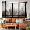 image:imageAmbesonne City Tapestry Philadelphia City Rooftop View Through Window Skyline Landmark Rooftop Travel Wide Wall Hanging for Bedroom Living Room Dorm 60 X 40 Grey Black