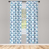 image:imageAmbesonne Ethnic Window Curtains Watercolor Style Hand Drawn Grid Pattern Hippie Folk Batik Design Lightweight Decor 2Panel Set with Rod Pocket Pair of  28 x 63 Azure BlueSea Blue White