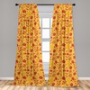 image:imageAmbesonne Ethnic Window Curtains Watercolor Style Hand Drawn Grid Pattern Hippie Folk Batik Design Lightweight Decor 2Panel Set with Rod Pocket Pair of  28 x 63 Azure BlueMustard and Vermilion
