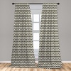 image:imageAmbesonne Ethnic Window Curtains Watercolor Style Hand Drawn Grid Pattern Hippie Folk Batik Design Lightweight Decor 2Panel Set with Rod Pocket Pair of  28 x 63 Azure BlueWhite and Yellow