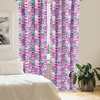 image:imageAmbesonne Ethnic Window Curtains Watercolor Style Hand Drawn Grid Pattern Hippie Folk Batik Design Lightweight Decor 2Panel Set with Rod Pocket Pair of  28 x 63 Azure BlueCream Pink