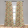 image:imageAmbesonne Ethnic Window Curtains Watercolor Style Hand Drawn Grid Pattern Hippie Folk Batik Design Lightweight Decor 2Panel Set with Rod Pocket Pair of  28 x 63 Azure BluePale Green