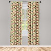 image:imageAmbesonne Ethnic Window Curtains Watercolor Style Hand Drawn Grid Pattern Hippie Folk Batik Design Lightweight Decor 2Panel Set with Rod Pocket Pair of  28 x 63 Azure BluePale Green