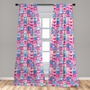 image:imageAmbesonne Ethnic Window Curtains Watercolor Style Hand Drawn Grid Pattern Hippie Folk Batik Design Lightweight Decor 2Panel Set with Rod Pocket Pair of  28 x 63 Azure BlueCream Pink