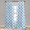image:imageAmbesonne Ethnic Window Curtains Watercolor Style Hand Drawn Grid Pattern Hippie Folk Batik Design Lightweight Decor 2Panel Set with Rod Pocket Pair of  28 x 63 Azure BlueSea Blue White