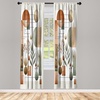 image:imageAmbesonne Ethnic Window Curtains Watercolor Style Hand Drawn Grid Pattern Hippie Folk Batik Design Lightweight Decor 2Panel Set with Rod Pocket Pair of  28 x 63 Azure BlueLaurel Green Cinnamon