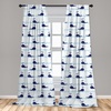 image:imageAmbesonne Ethnic Window Curtains Watercolor Style Hand Drawn Grid Pattern Hippie Folk Batik Design Lightweight Decor 2Panel Set with Rod Pocket Pair of  28 x 63 Azure BlueBlue Navy