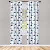 image:imageAmbesonne Ethnic Window Curtains Watercolor Style Hand Drawn Grid Pattern Hippie Folk Batik Design Lightweight Decor 2Panel Set with Rod Pocket Pair of  28 x 63 Azure BlueBlue Navy