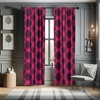 image:imageAmbesonne Ethnic Window Curtains Watercolor Style Hand Drawn Grid Pattern Hippie Folk Batik Design Lightweight Decor 2Panel Set with Rod Pocket Pair of  28 x 63 Azure BluePurple Pink