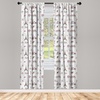 image:imageAmbesonne Ethnic Window Curtains Watercolor Style Hand Drawn Grid Pattern Hippie Folk Batik Design Lightweight Decor 2Panel Set with Rod Pocket Pair of  28 x 63 Azure BlueRedwood Pearl