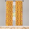 image:imageAmbesonne Ethnic Window Curtains Watercolor Style Hand Drawn Grid Pattern Hippie Folk Batik Design Lightweight Decor 2Panel Set with Rod Pocket Pair of  28 x 63 Azure BlueMustard and Vermilion