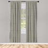 image:imageAmbesonne Ethnic Window Curtains Watercolor Style Hand Drawn Grid Pattern Hippie Folk Batik Design Lightweight Decor 2Panel Set with Rod Pocket Pair of  28 x 63 Azure BlueWhite and Yellow