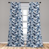 image:imageAmbesonne Ethnic Window Curtains Watercolor Style Hand Drawn Grid Pattern Hippie Folk Batik Design Lightweight Decor 2Panel Set with Rod Pocket Pair of  28 x 63 Azure BlueBlue Indigo