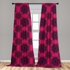 image:imageAmbesonne Ethnic Window Curtains Watercolor Style Hand Drawn Grid Pattern Hippie Folk Batik Design Lightweight Decor 2Panel Set with Rod Pocket Pair of  28 x 63 Azure BluePurple Pink