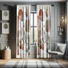 image:imageAmbesonne Ethnic Window Curtains Watercolor Style Hand Drawn Grid Pattern Hippie Folk Batik Design Lightweight Decor 2Panel Set with Rod Pocket Pair of  28 x 63 Azure BlueLaurel Green Cinnamon