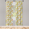 image:imageAmbesonne Ethnic Window Curtains Watercolor Style Hand Drawn Grid Pattern Hippie Folk Batik Design Lightweight Decor 2Panel Set with Rod Pocket Pair of  28 x 63 Azure BlueWhite Yellow