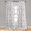 image:imageAmbesonne Ethnic Window Curtains Watercolor Style Hand Drawn Grid Pattern Hippie Folk Batik Design Lightweight Decor 2Panel Set with Rod Pocket Pair of  28 x 63 Azure BlueRedwood Pearl