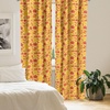image:imageAmbesonne Ethnic Window Curtains Watercolor Style Hand Drawn Grid Pattern Hippie Folk Batik Design Lightweight Decor 2Panel Set with Rod Pocket Pair of  28 x 63 Azure BlueMustard and Vermilion
