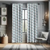 image:imageAmbesonne Ethnic Window Curtains Watercolor Style Hand Drawn Grid Pattern Hippie Folk Batik Design Lightweight Decor 2Panel Set with Rod Pocket Pair of  28 x 63 Azure BlueCream Grey