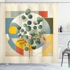 image:imageAmbesonne Eucalyptus Leaves Shower Curtain Modern Geometric Nature Mid Century Boho with Peachy Details Cloth Fabric Bathroom Decor Set with Hooks 69 W x 84 L Orange Dark Sea GreenLaurel Green Multicolor