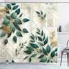 image:imageAmbesonne Eucalyptus Leaves Shower Curtain Modern Geometric Nature Mid Century Boho with Peachy Details Cloth Fabric Bathroom Decor Set with Hooks 69 W x 84 L Orange Dark Sea GreenDark Teal Amber Ivory