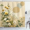 image:imageAmbesonne Eucalyptus Leaves Shower Curtain Modern Geometric Nature Mid Century Boho with Peachy Details Cloth Fabric Bathroom Decor Set with Hooks 69 W x 84 L Orange Dark Sea GreenIvory Sage Green Mustard