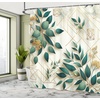 image:imageAmbesonne Eucalyptus Leaves Shower Curtain Modern Geometric Nature Mid Century Boho with Peachy Details Cloth Fabric Bathroom Decor Set with Hooks 69 W x 84 L Orange Dark Sea GreenDark Teal Amber Ivory