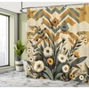 image:imageAmbesonne Eucalyptus Leaves Shower Curtain Modern Geometric Nature Mid Century Boho with Peachy Details Cloth Fabric Bathroom Decor Set with Hooks 69 W x 84 L Orange Dark Sea GreenAmber Laurel Green