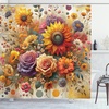 image:imageAmbesonne Eucalyptus Leaves Shower Curtain Modern Geometric Nature Mid Century Boho with Peachy Details Cloth Fabric Bathroom Decor Set with Hooks 69 W x 84 L Orange Dark Sea GreenIndigo Pale Green