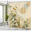image:imageAmbesonne Eucalyptus Leaves Shower Curtain Modern Geometric Nature Mid Century Boho with Peachy Details Cloth Fabric Bathroom Decor Set with Hooks 69 W x 84 L Orange Dark Sea GreenIvory Sage Green Mustard