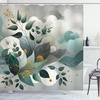 image:imageAmbesonne Eucalyptus Leaves Shower Curtain Modern Geometric Nature Mid Century Boho with Peachy Details Cloth Fabric Bathroom Decor Set with Hooks 69 W x 84 L Orange Dark Sea GreenDark Sea Green Grey Teal