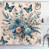 image:imageAmbesonne Eucalyptus Leaves Shower Curtain Modern Geometric Nature Mid Century Boho with Peachy Details Cloth Fabric Bathroom Decor Set with Hooks 69 W x 84 L Orange Dark Sea GreenBlush and Sea Blue