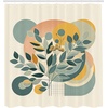 image:imageAmbesonne Eucalyptus Leaves Shower Curtain Modern Geometric Nature Mid Century Boho with Peachy Details Cloth Fabric Bathroom Decor Set with Hooks 69 W x 84 L Orange Dark Sea GreenOrange Dark Sea Green