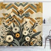 image:imageAmbesonne Eucalyptus Leaves Shower Curtain Modern Geometric Nature Mid Century Boho with Peachy Details Cloth Fabric Bathroom Decor Set with Hooks 69 W x 84 L Orange Dark Sea GreenAmber Laurel Green