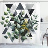image:imageAmbesonne Eucalyptus Leaves Shower Curtain Modern Geometric Nature Mid Century Boho with Peachy Details Cloth Fabric Bathroom Decor Set with Hooks 69 W x 84 L Orange Dark Sea GreenDark Blue Grey and Green